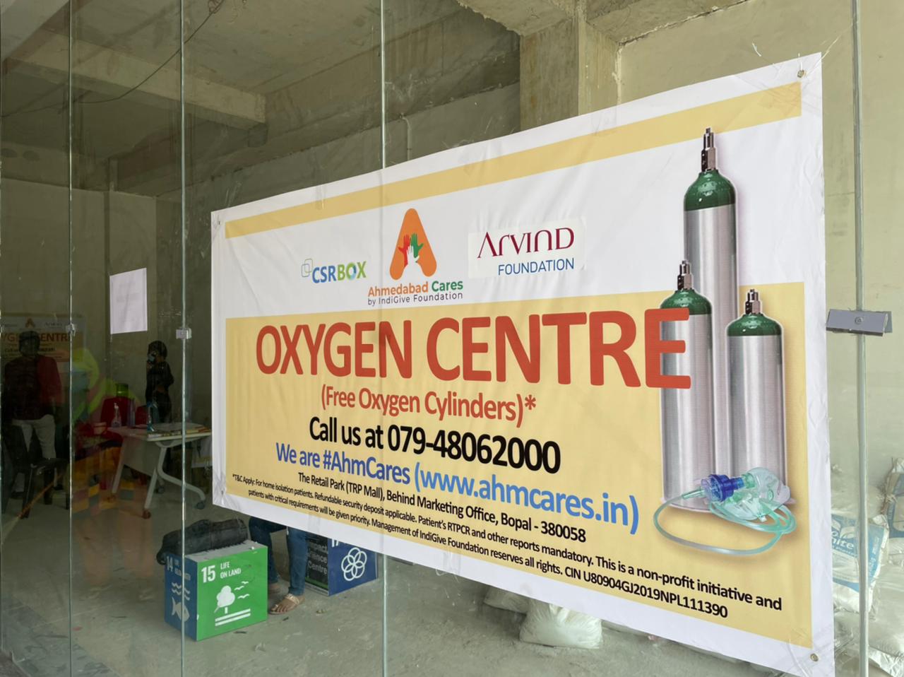 Oxygen Centre - an initiative by Arvind Foundation and CSRBOX for Helping Covid-19 Patients to Get Oxygen Cylinders