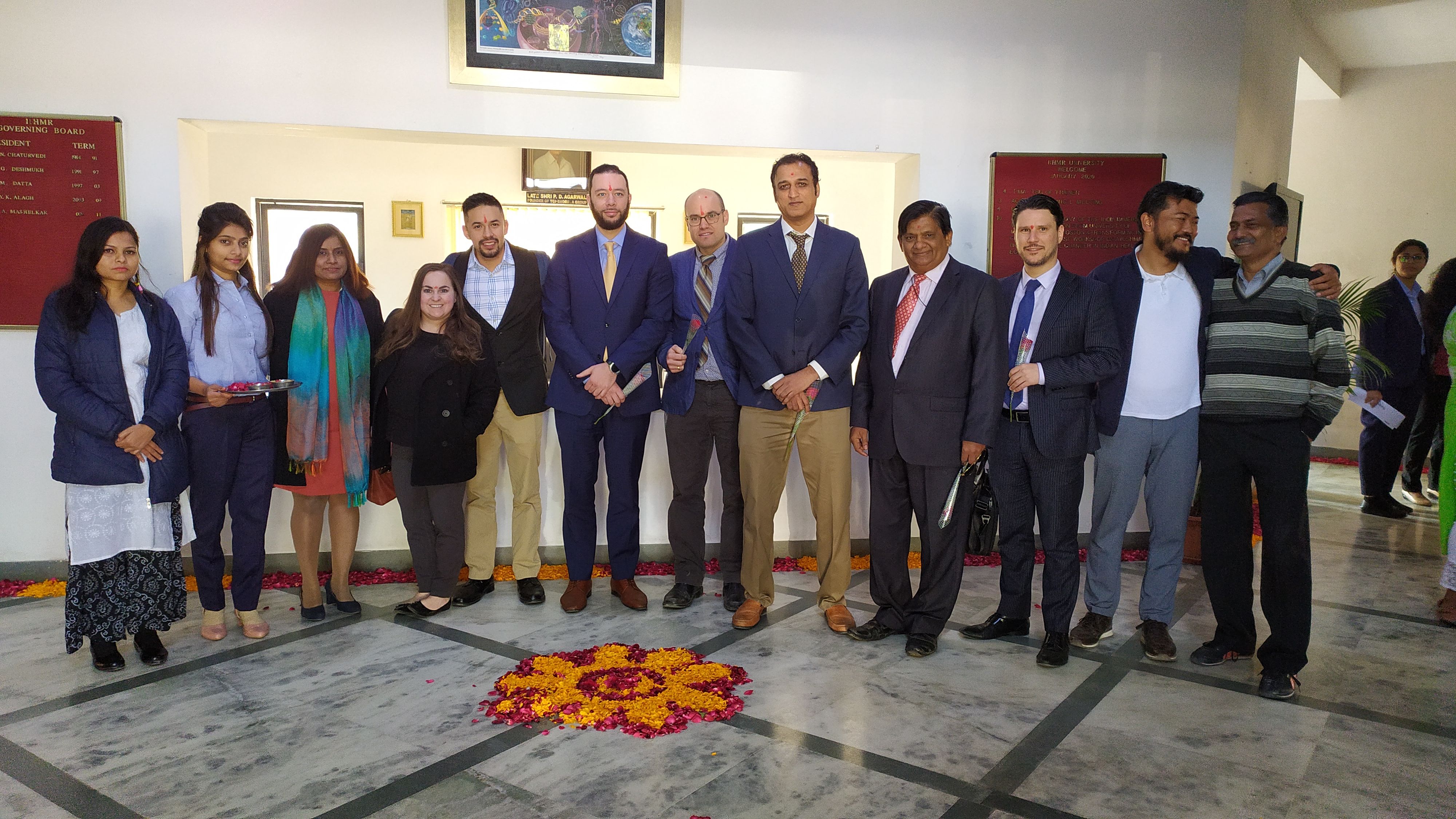The Inaugural Ceremony of the India Immersion Visit of a student delegation from the University of Massachusetts Boston took place on 10 January 2020, at IIHMR University