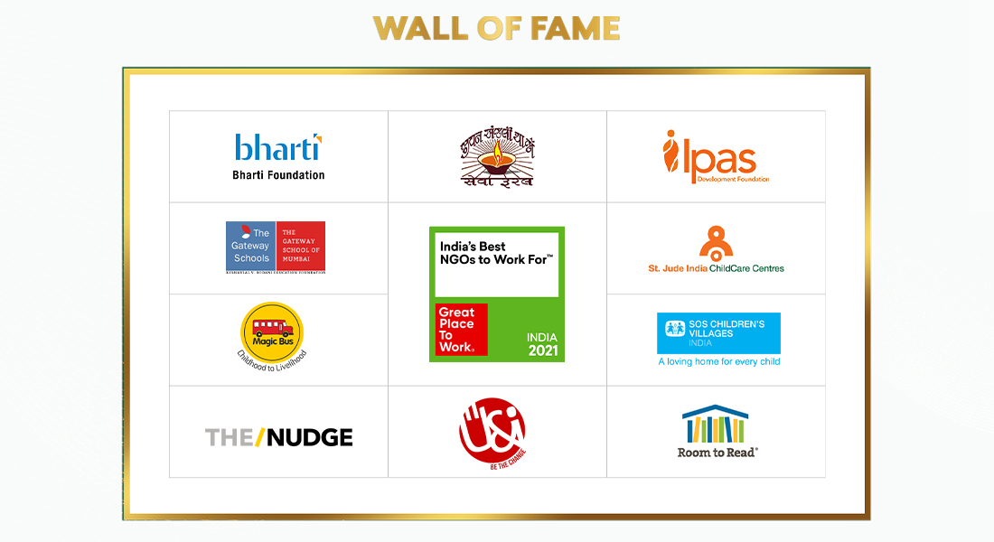 Great Place To Work® Felicitates Top 10 India’s Best NGOs to Work For