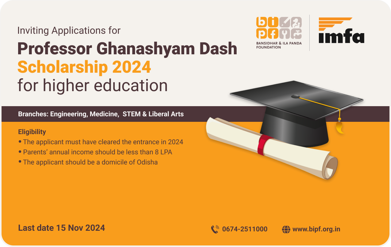 Bansidhar & Ila Panda Foundation Invites Applications for Professor Ghanashyam Dash Scholarship 2024