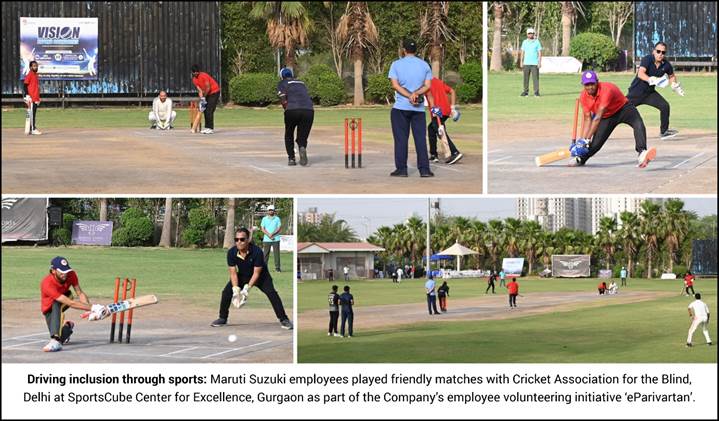 Maruti Suzuki hosts friendly matches with visually impaired cricketers as part of its employee volunteering CSR program