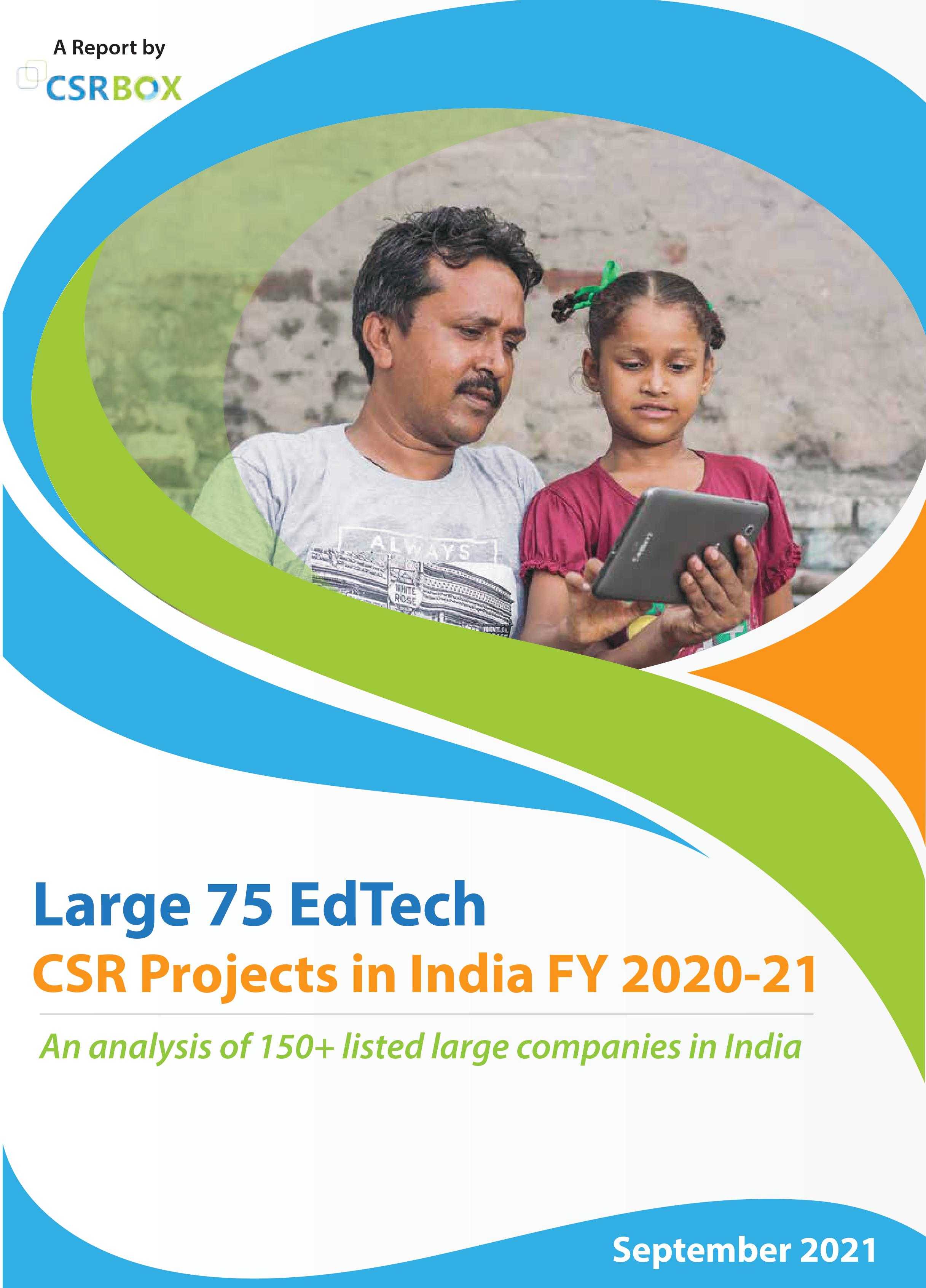 Large 75 EdTech CSR Projects in India FY 2020-21