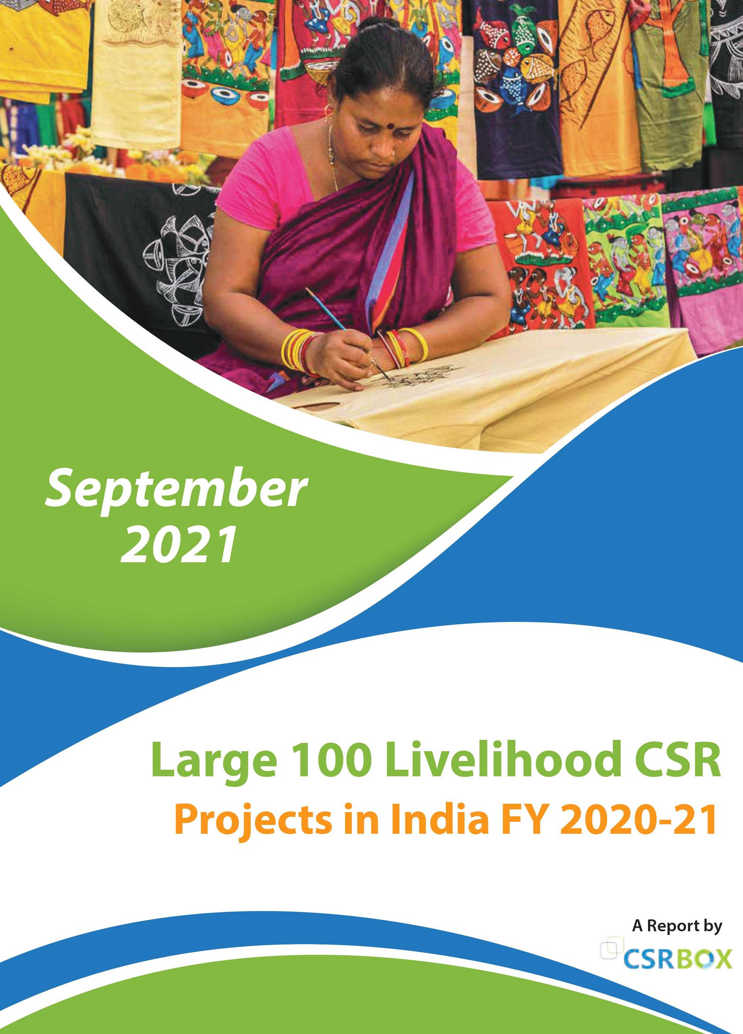 Large 100 Livelihood CSR Projects in India FY 2020-21